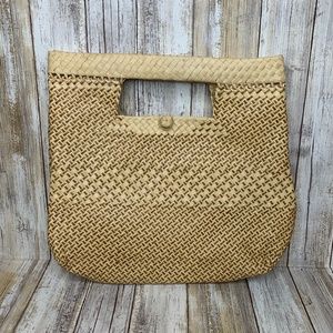 Native Bag Cream Banig  Woven Beach Clutch